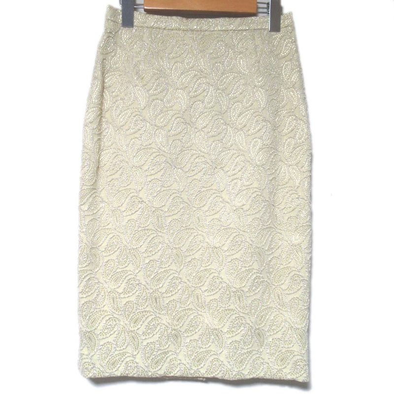 Celine Paisley Pattern Lame Jacquard Jacket + Knee Length Skirt Setup Size 38