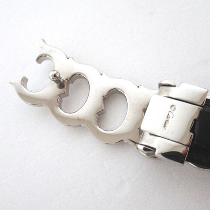 Cartier 5-Strand Logo Buckle Gibbosi-Type Leather Belt Bordeaux and Silver