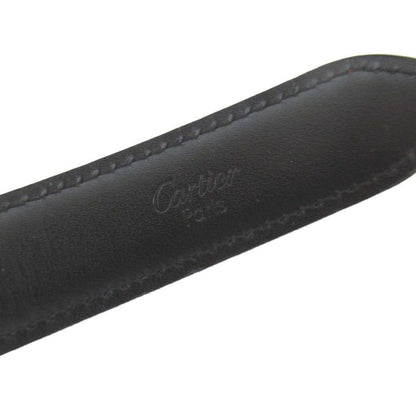 Cartier 5-Strand Logo Buckle Gibbosi-Type Leather Belt Bordeaux and Silver