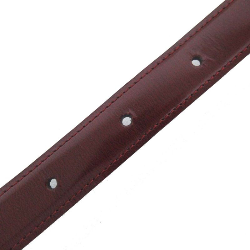Cartier 5-Strand Logo Buckle Gibbosi-Type Leather Belt Bordeaux and Silver