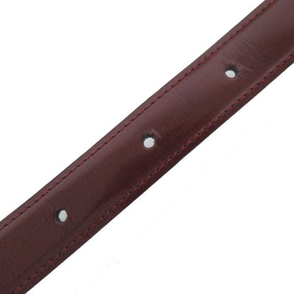 Cartier 5-Strand Logo Buckle Gibbosi-Type Leather Belt Bordeaux and Silver