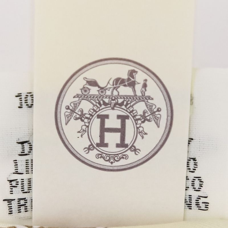 Unused Hermes Lumes Twilly Ex-Libris Silk Scarf Cream Beige Orange Ladies Used