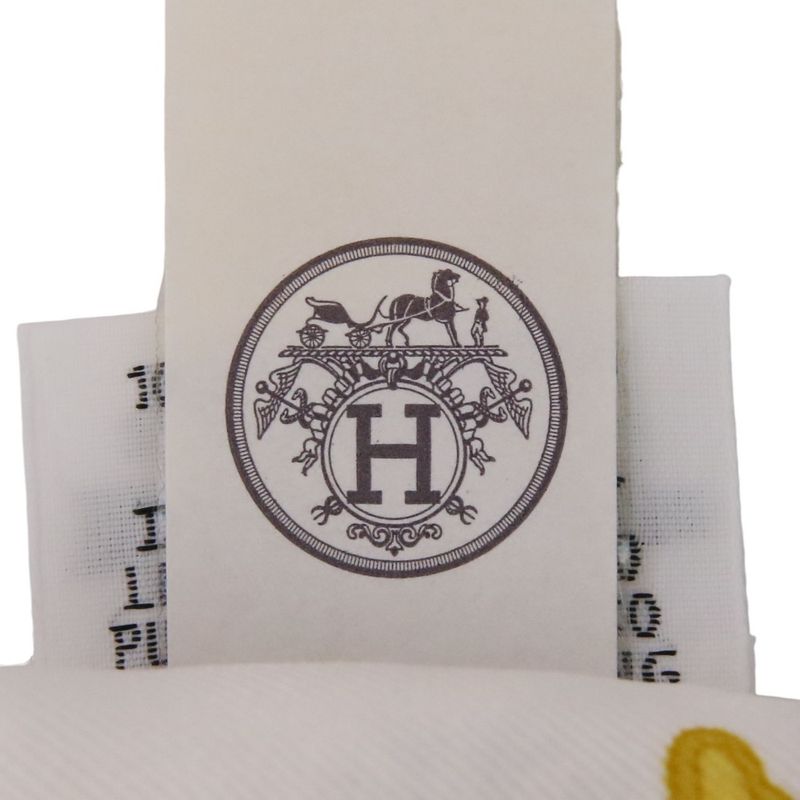 Hermes Twilly Garde Robe Pop Silk Scarf White Multicolor Women Used