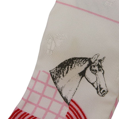 Hermes Twilly Garde Robe Pop Silk Scarf White Multicolor Women Used