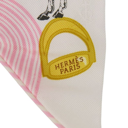 Unused Hermes Twilly Garde Robe Pop Garde Robe Pop Silk Scarf White Pink Ladies