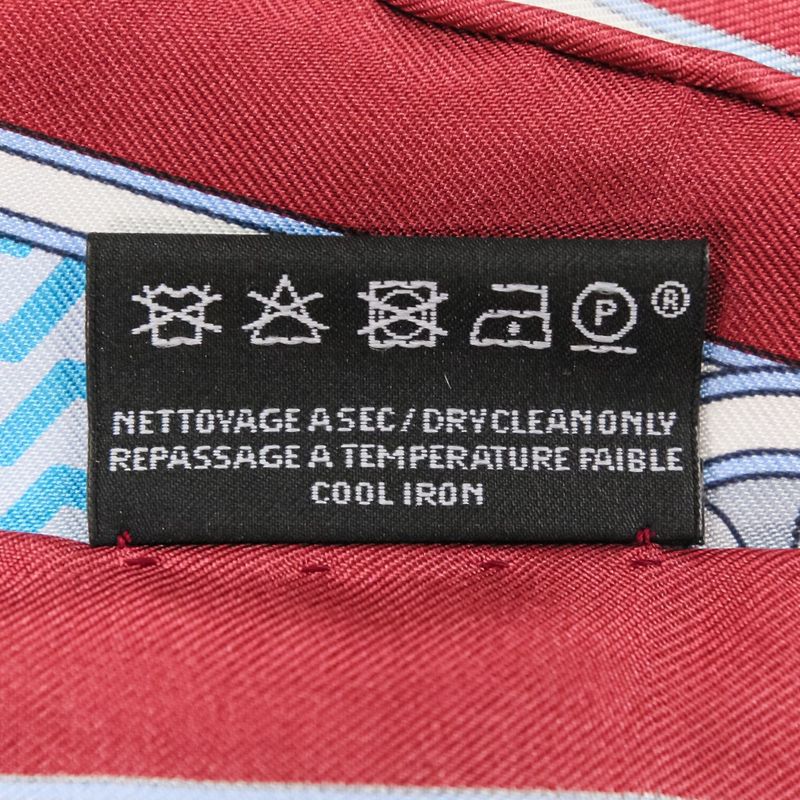 Unused Cartier Archive Motif Square 90 Silk Scarf Blue Red Ladies Old Used