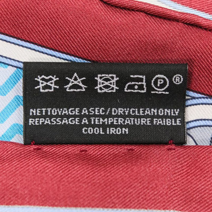 Unused Cartier Archive Motif Square 90 Silk Scarf Blue Red Ladies Old Used