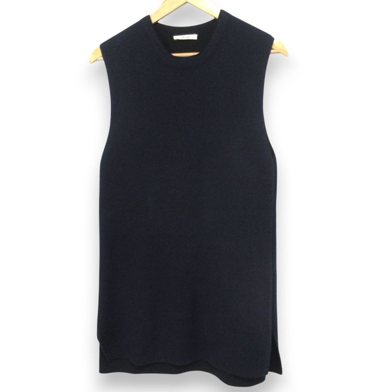 Celine Phoebe Period Sleeveless Knit Dress Size M Navy and Black Women's Used