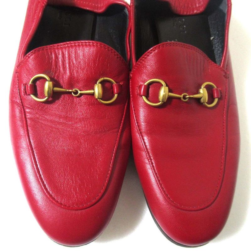 Gucci Brixton Leather Horsebit Loafers Heel Step 414998 Size 36.5 23.5cm