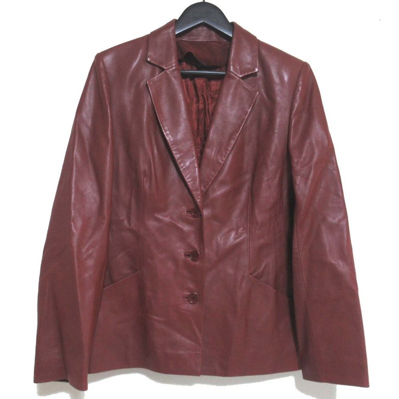 Loewe Lamb Leather Single Tailored Jacket Size 40 Bordeaux Ladies Used