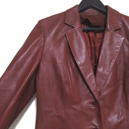 Loewe Lamb Leather Single Tailored Jacket Size 40 Bordeaux Ladies Used