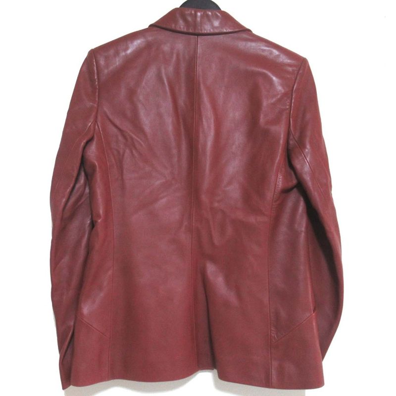 Loewe Lamb Leather Single Tailored Jacket Size 40 Bordeaux Ladies Used