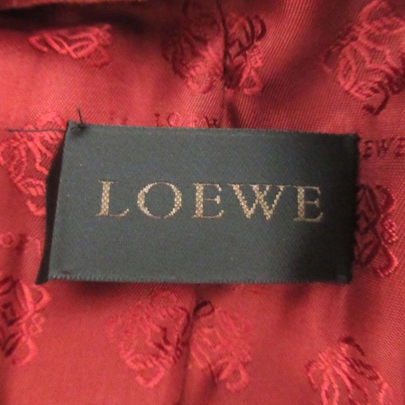 Loewe Lamb Leather Single Tailored Jacket Size 40 Bordeaux Ladies Used