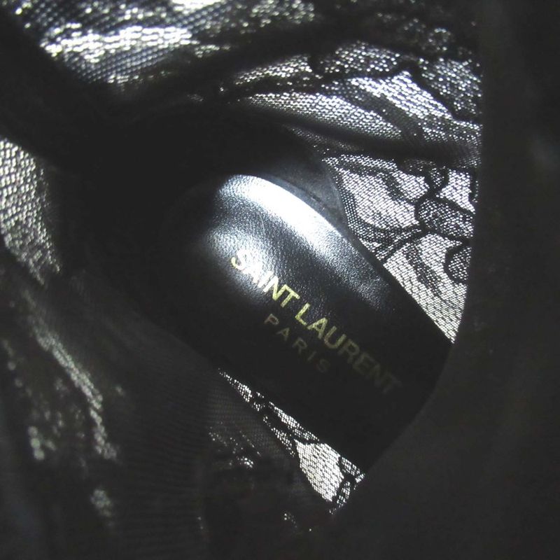 Saint Laurent Paris Flower Embroidery Lace Ankle Boots Size 36 Approx 23cm