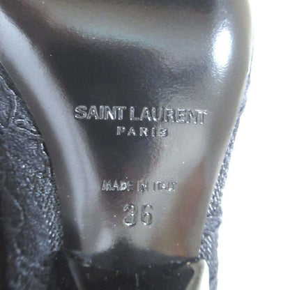 Saint Laurent Paris Flower Embroidery Lace Ankle Boots Size 36 Approx 23cm