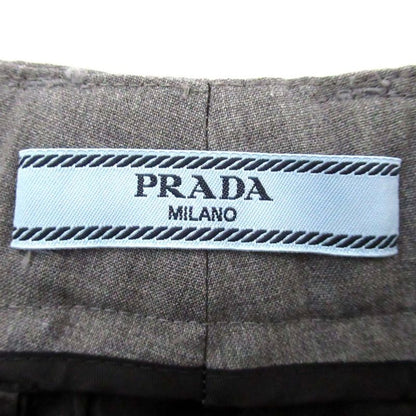Prada 2024 Model Virgin Wool High Waist Wide Slacks Pants Size 36 160/58a Gray