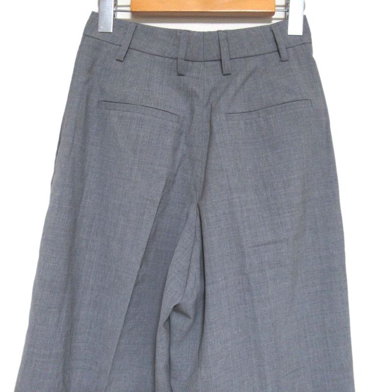 Prada 2024 Model Virgin Wool High Waist Wide Slacks Pants Size 36 160/58a Gray