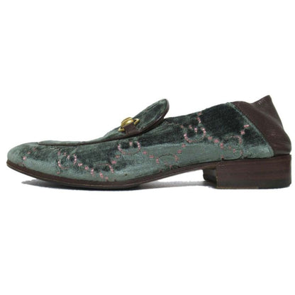 Gucci Velvet GG Pattern Horsebit Heel Step Loafer Babouche 526298 Size 7.5