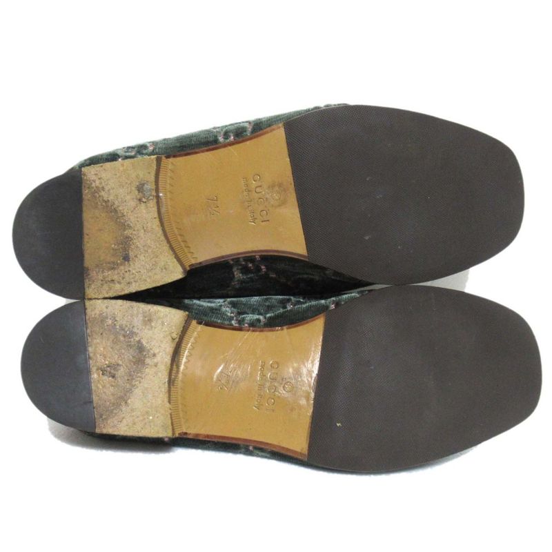 Gucci Velvet GG Pattern Horsebit Heel Step Loafer Babouche 526298 Size 7.5