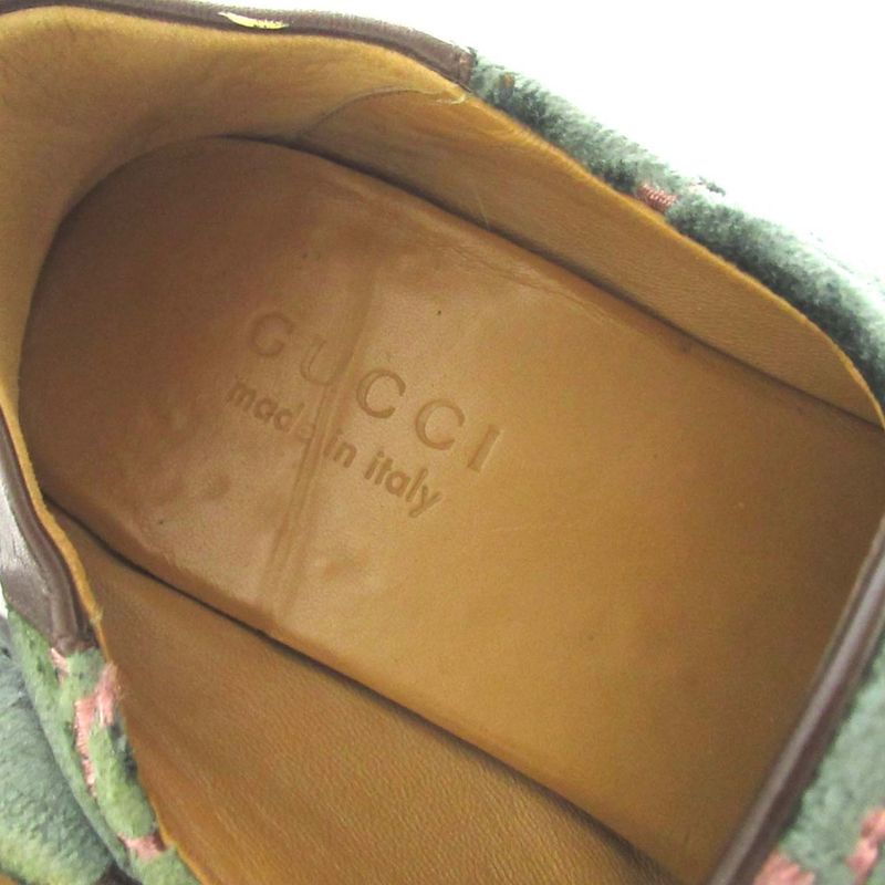 Gucci Velvet GG Pattern Horsebit Heel Step Loafer Babouche 526298 Size 7.5