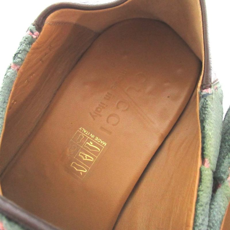 Gucci Velvet GG Pattern Horsebit Heel Step Loafer Babouche 526298 Size 7.5