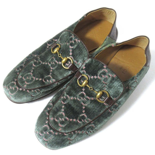 Gucci Velvet GG Pattern Horsebit Heel Step Loafer Babouche 526298 Size 7.5