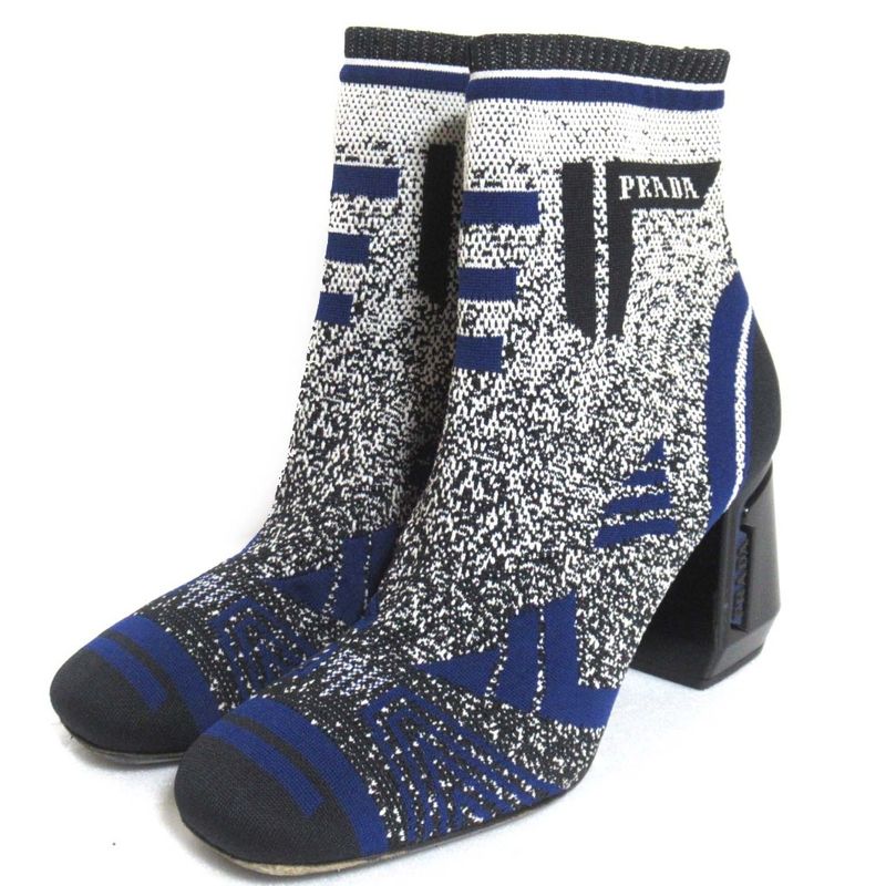 Prada Knit Sock Boots Ankle Boots Short Boots Size 36.5 23.5cm (9.25in) Black X
