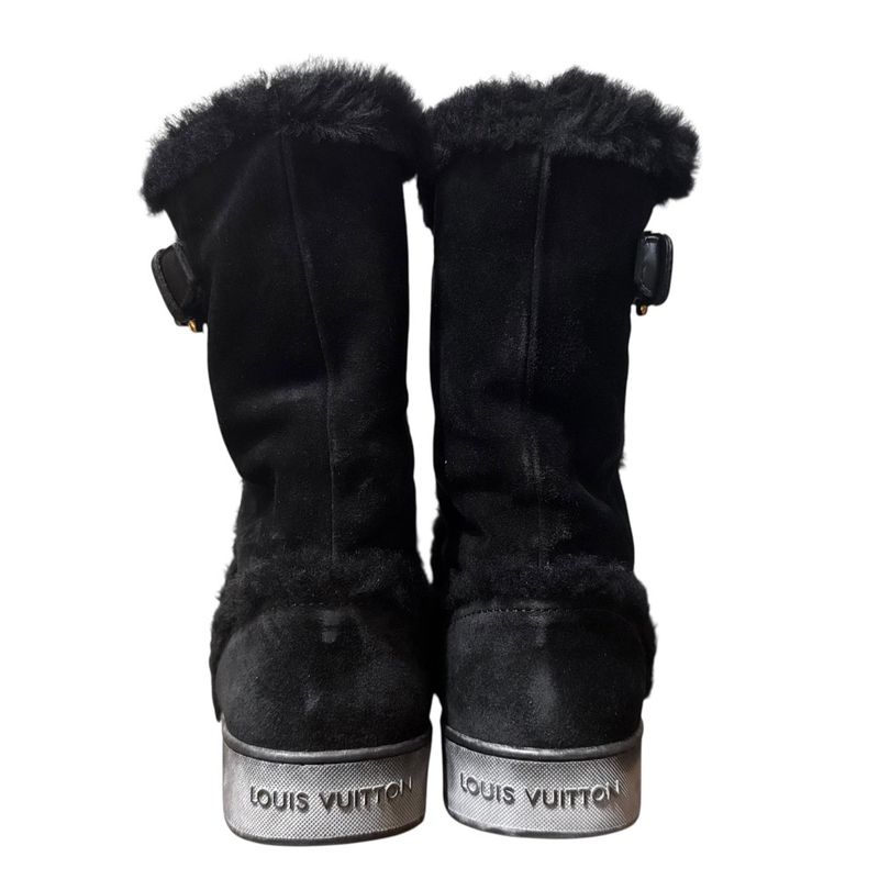 Louis Vuitton Mouton Boots Size 36 About 23cm (9.06in) Black Women's Used