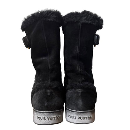 Louis Vuitton Mouton Boots Size 36 About 23cm (9.06in) Black Women's Used