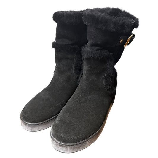 Louis Vuitton Mouton Boots Size 36 About 23cm (9.06in) Black Women's Used