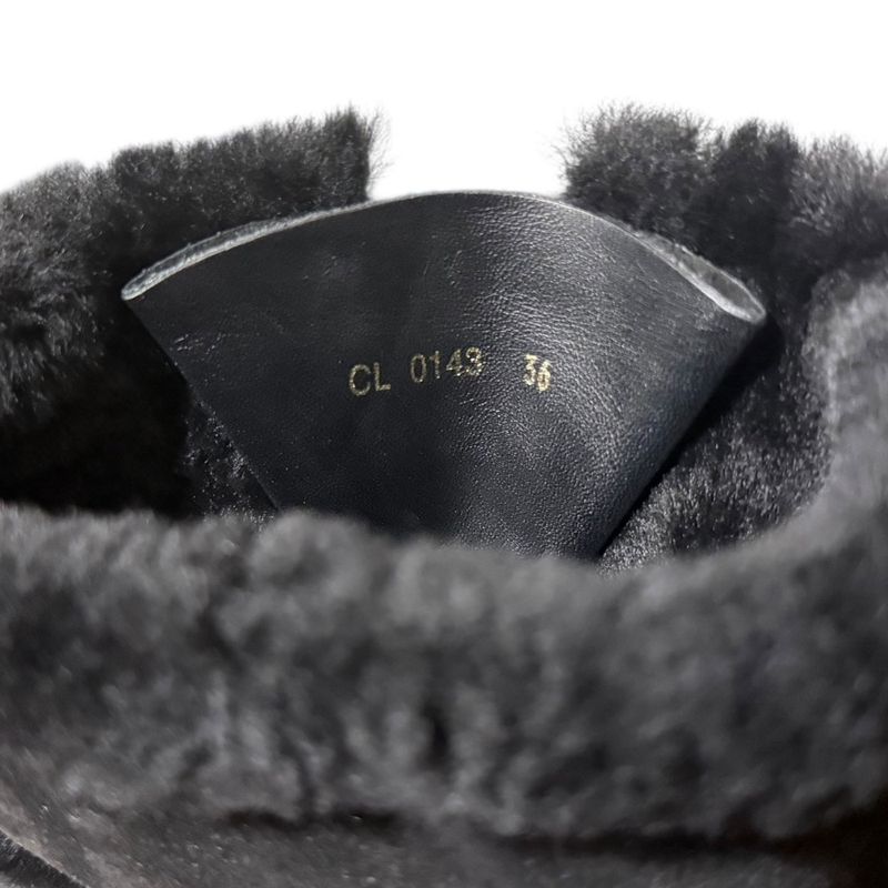 Louis Vuitton Mouton Boots Size 36 About 23cm (9.06in) Black Women's Used