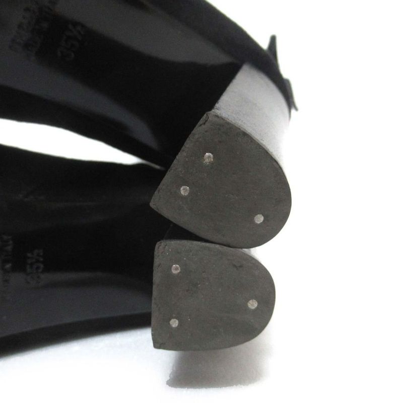 Hermes Suede Leather Chunky Heel High Heel Short Boots Size 35.5 Equivalent To