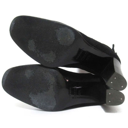 Hermes Suede Leather Chunky Heel High Heel Short Boots Size 35.5 Equivalent To