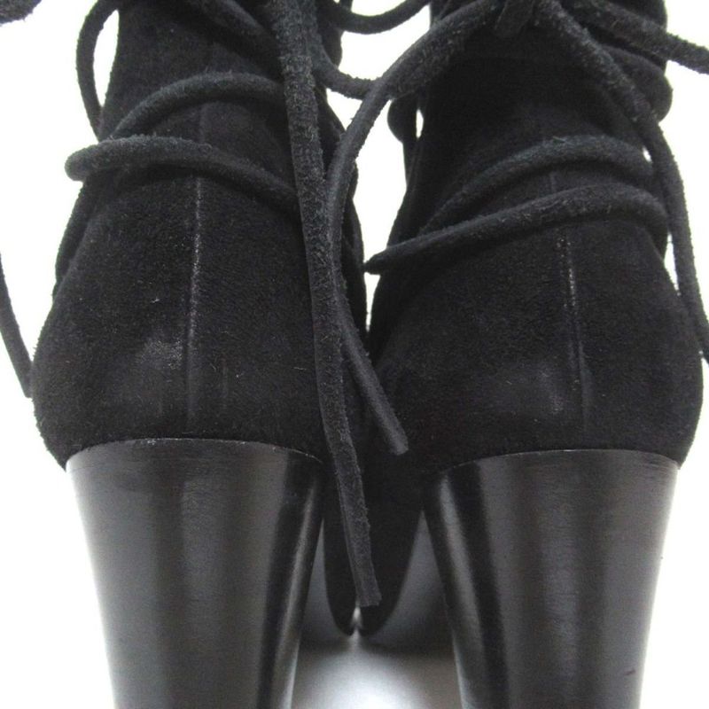 Hermes Suede Leather Chunky Heel High Heel Short Boots Size 35.5 Equivalent To