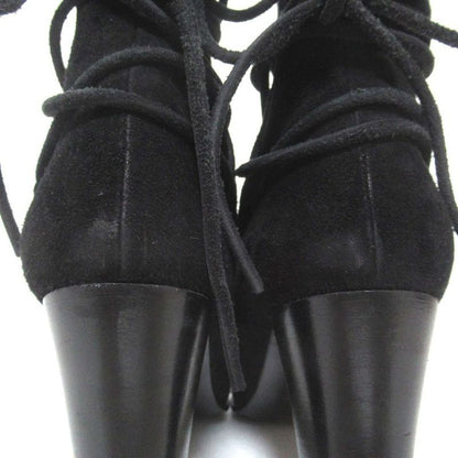 Hermes Suede Leather Chunky Heel High Heel Short Boots Size 35.5 Equivalent To