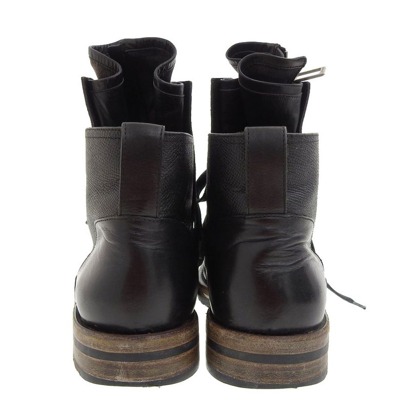 Good DIOR Homme DIOR Homme Leather Front Zip Lace Up Short Boots 39 Approx 24cm