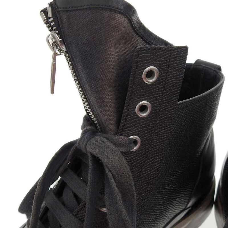 Good DIOR Homme DIOR Homme Leather Front Zip Lace Up Short Boots 39 Approx 24cm