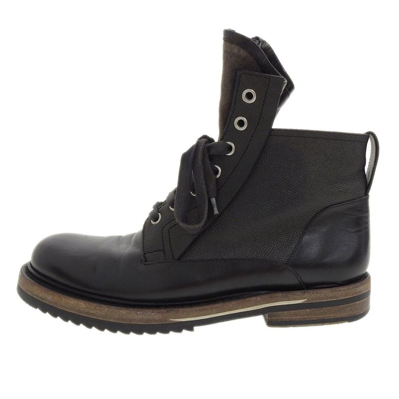 Good DIOR Homme DIOR Homme Leather Front Zip Lace Up Short Boots 39 Approx 24cm