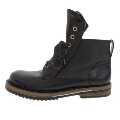 Good DIOR Homme DIOR Homme Leather Front Zip Lace Up Short Boots 39 Approx 24cm