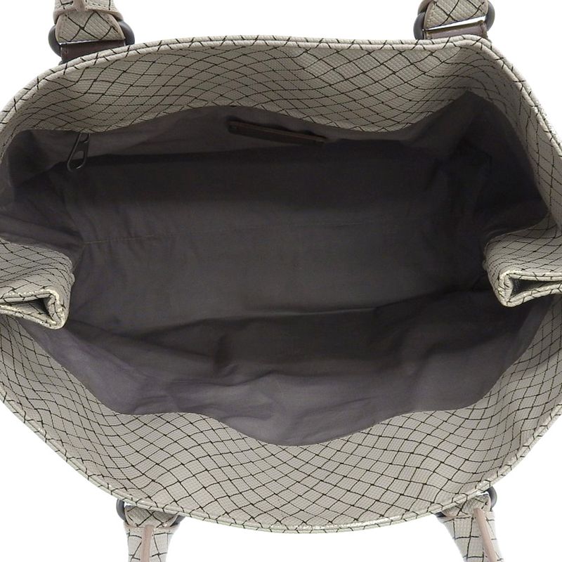 Good Bottega Veneta Marco Polo Intreccio Jet PVC Canvas Tote Bag Grey Men's Used