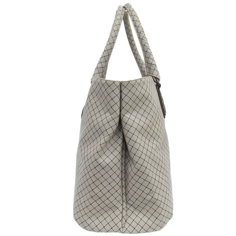 Good Bottega Veneta Marco Polo Intreccio Jet PVC Canvas Tote Bag Grey Men's Used