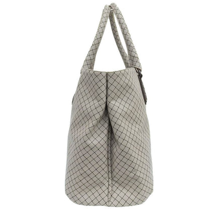 Good Bottega Veneta Marco Polo Intreccio Jet PVC Canvas Tote Bag Grey Men's Used