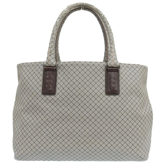 Good Bottega Veneta Marco Polo Intreccio Jet PVC Canvas Tote Bag Grey Men's Used