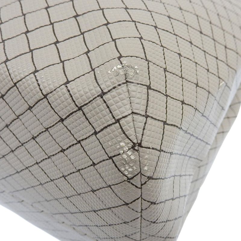 Good Bottega Veneta Marco Polo Intreccio Jet PVC Canvas Tote Bag Grey Men's Used