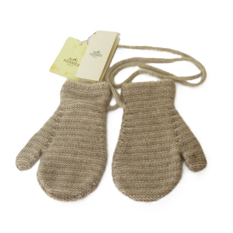 Unused Hermes 100% Cashmere Baby Children's Scarf Gloves Mittens Hat Knit Hat