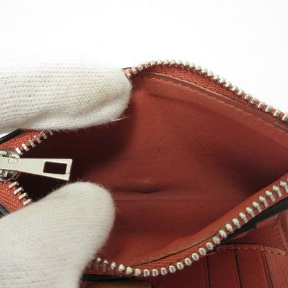 Good Loewe Small Vertical Leather Compact Wallet Trifold Wallet Beige Ladies