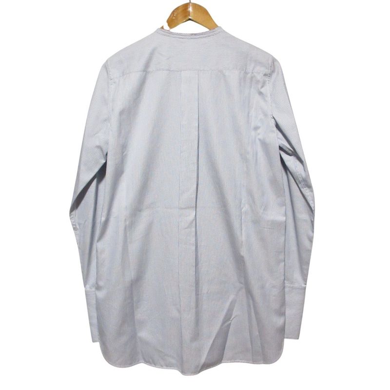 Good Celine Phoebe Period Long Sleeve Collarless Tuxedo Shirt Blouse Size 42