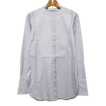 Good Celine Phoebe Period Long Sleeve Collarless Tuxedo Shirt Blouse Size 42