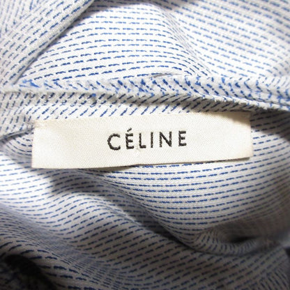 Good Celine Phoebe Period Long Sleeve Collarless Tuxedo Shirt Blouse Size 42