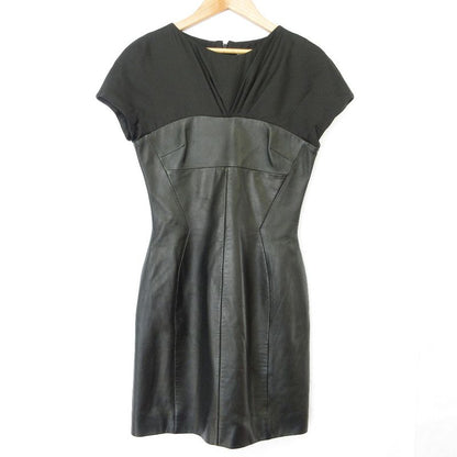 Christian Dior Leather Bodycon Dress Size 34 Black Women's Used